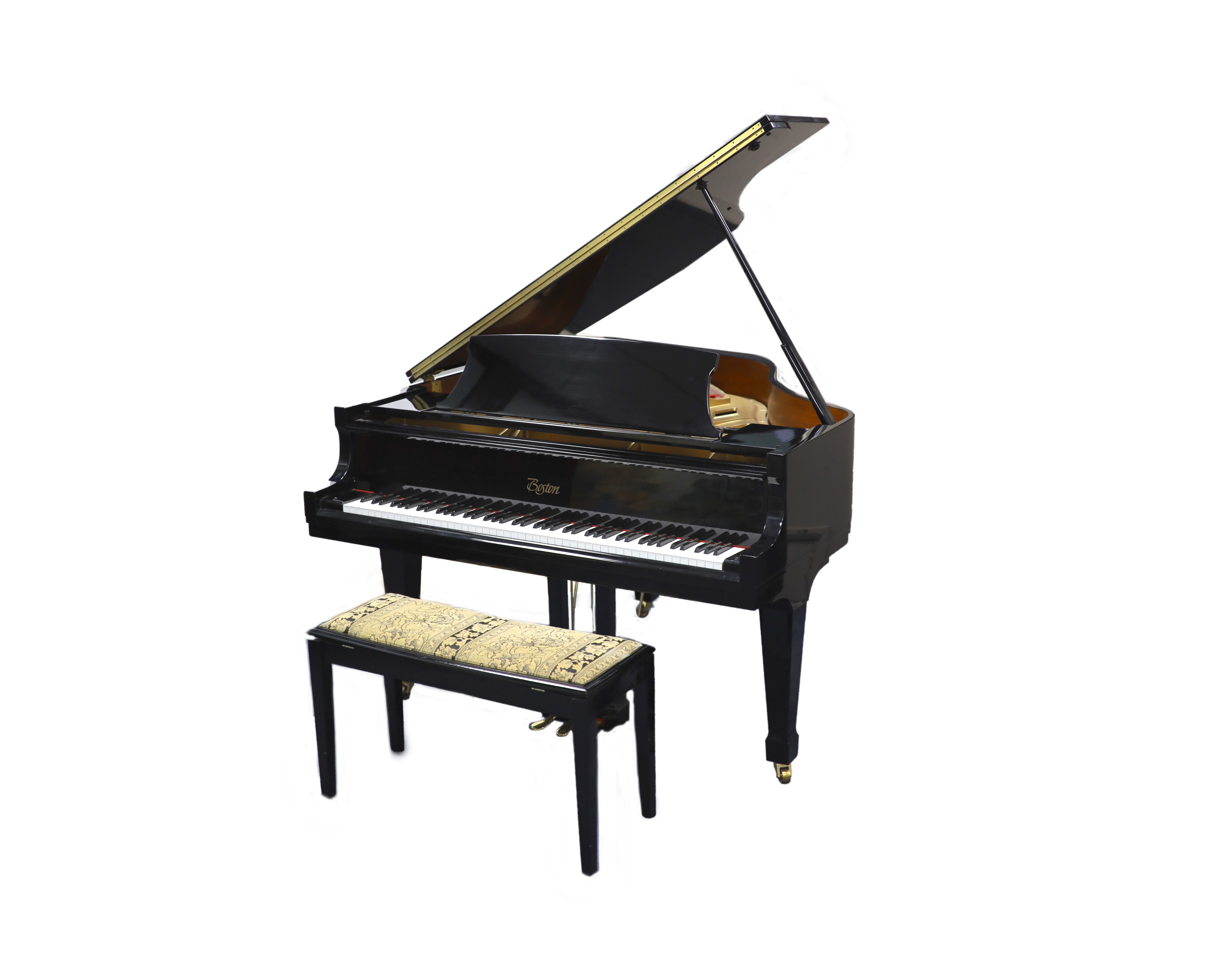 A Steinway & Sons Boston 156 ebonised boudoir grand piano H 102cm. W 146cm. D 150cm.